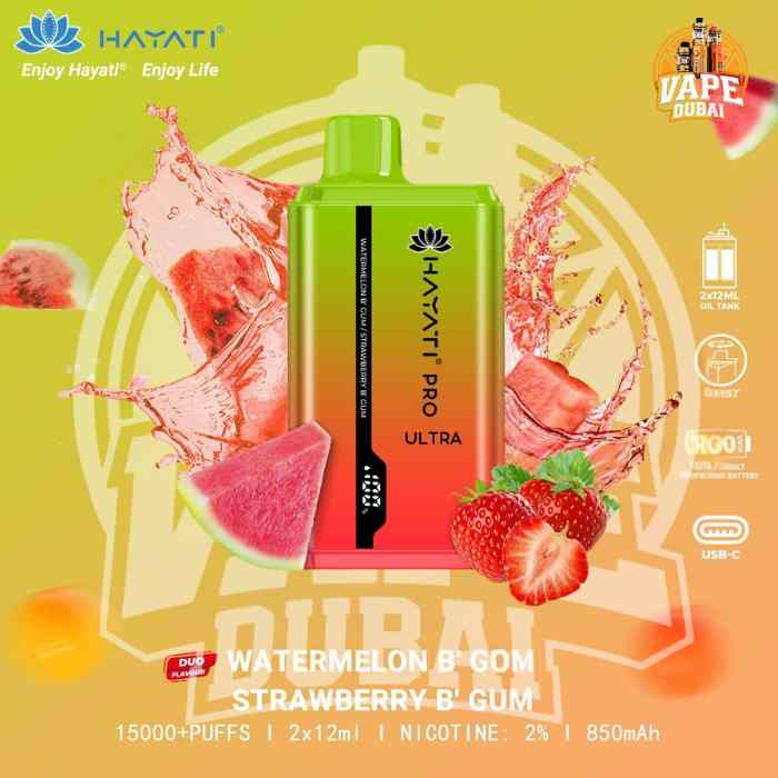 Hayati 15K Bar Twist Vape – Front View