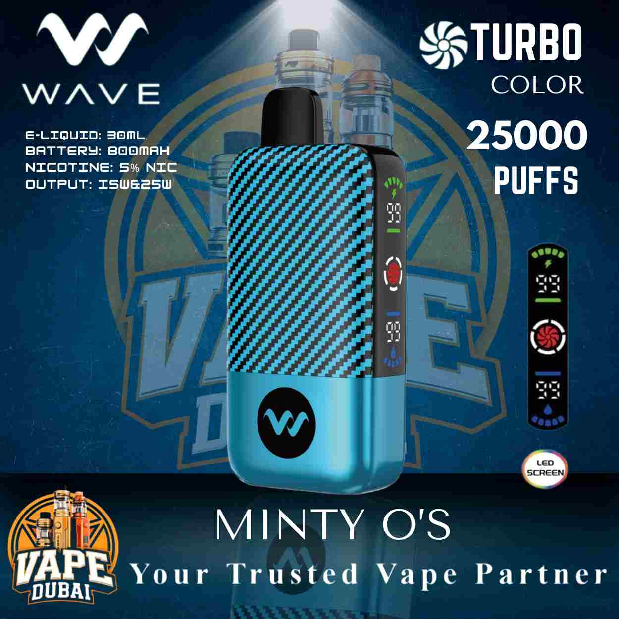 Turbo Wave 25000 Puff Vape Device – Available in Dubai Online Store