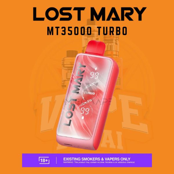 Lost Mary MT35000 Turbo Vape device with LED display and high puff count