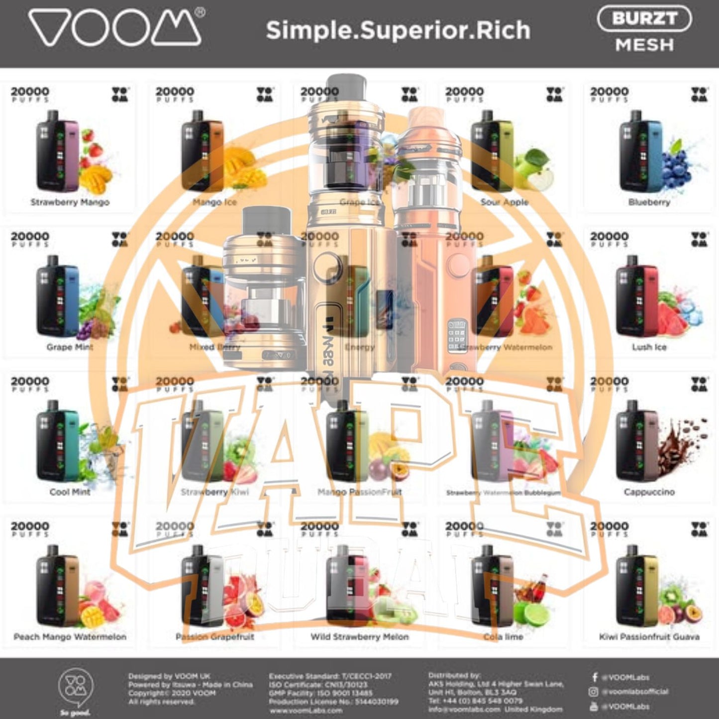High Puff VOOM Brust Vape 15000 – Dubai Edition 2025
