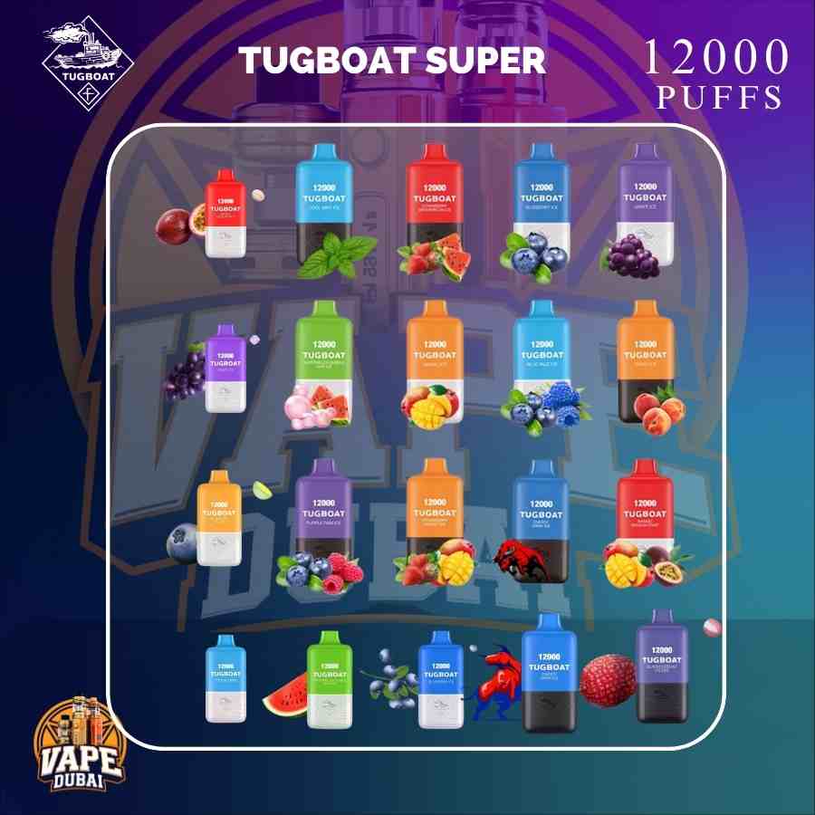 Original TUGBOAT Super 12000 Vape in UAE – Disposable Design