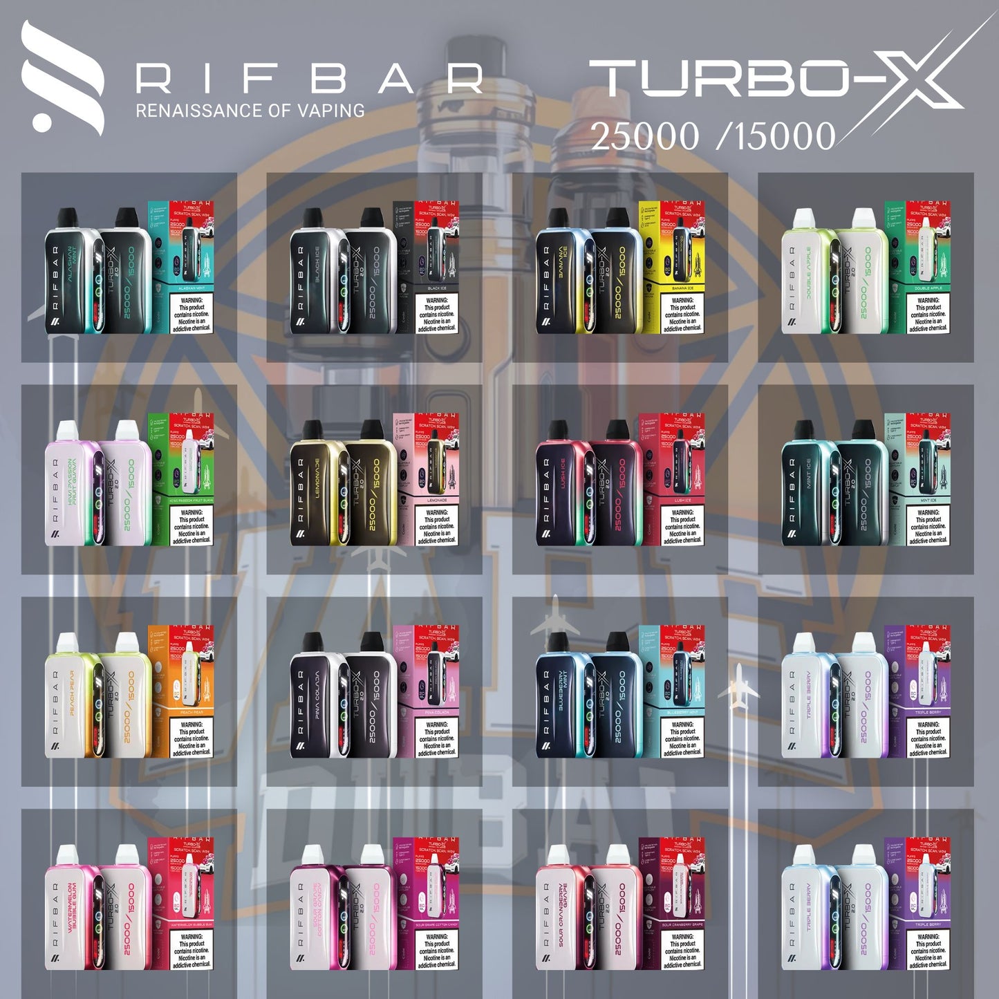 RIFBAR Turbo X 25000 Puffs – Flavor Options – Dubai UAE