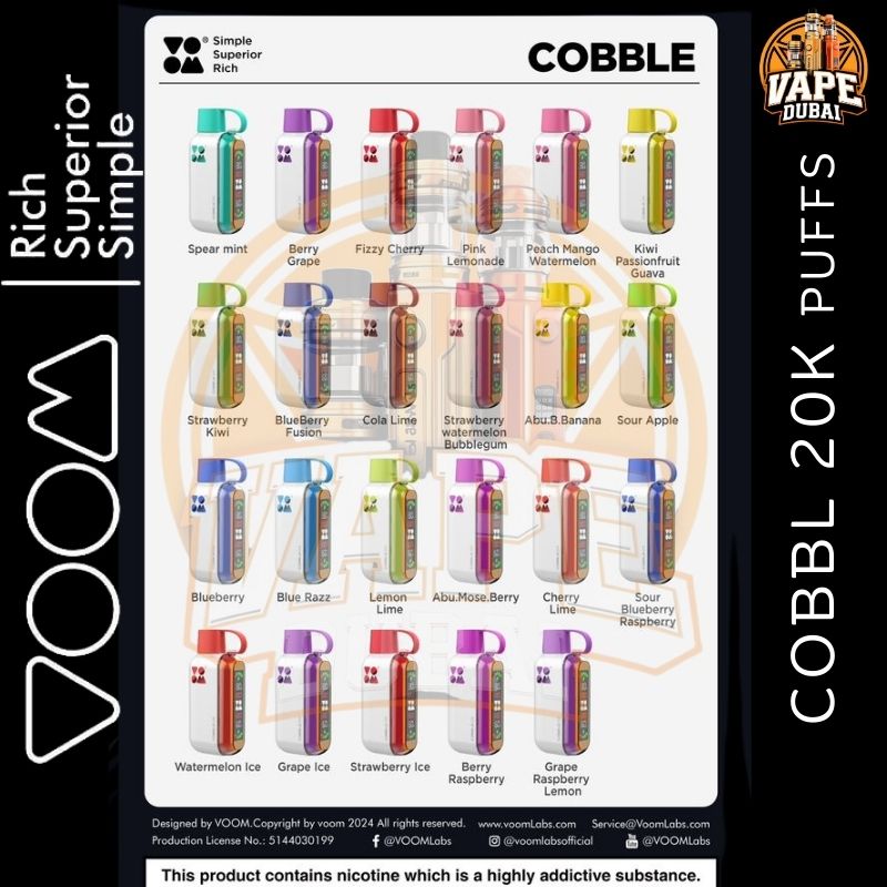 Dubai Online Voom Cobble 20000 Puffs Disposable Vape