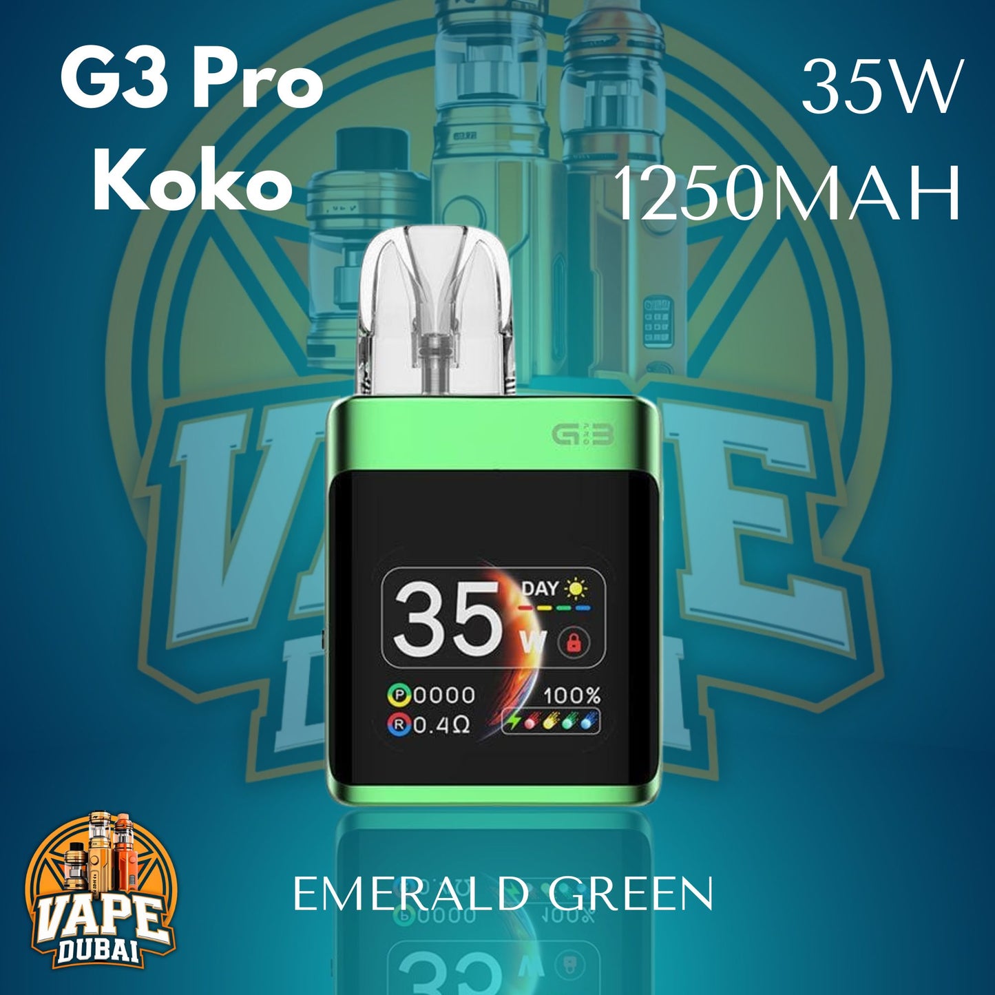 Side Profile of Uwell Caliburn G3 Pro KOKO Pod System Kit Price in Dubai UAE