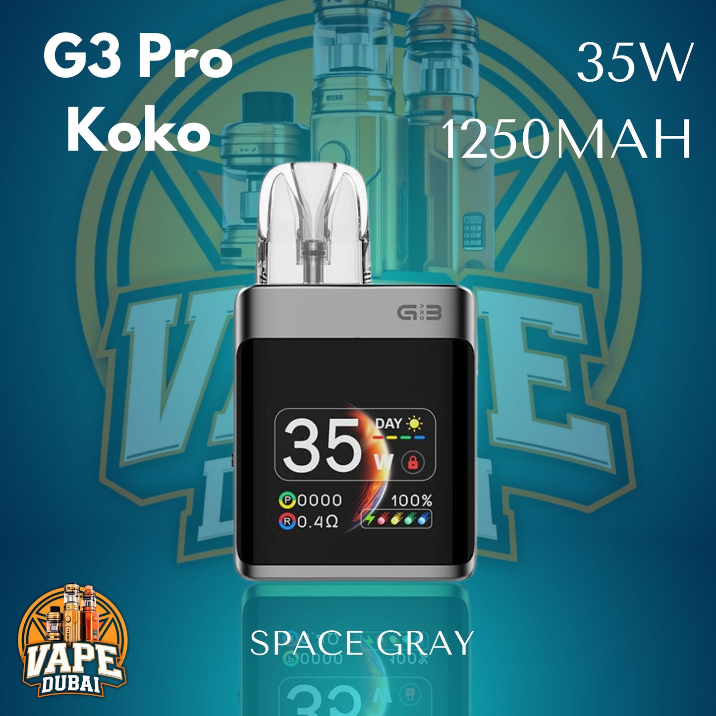Uwell Caliburn G3 Pro KOKO Pod System Kit Price in Dubai UAE – Display Screen