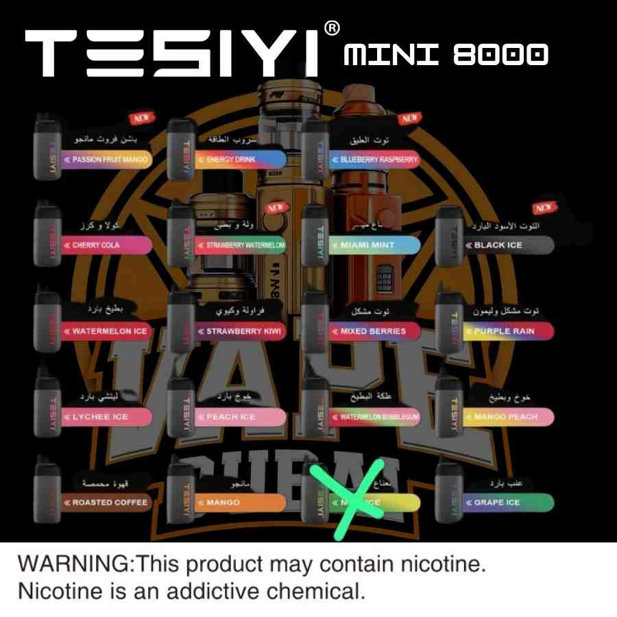 Buy TESIYI Mini 8000 Puffs Vape Online – BEAT ORIZE Brand UAE"