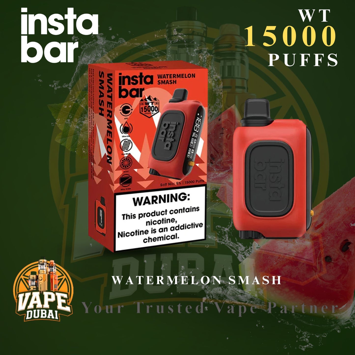 Original Insta Bar WT15000 Disposable Vape 15ML Dubai