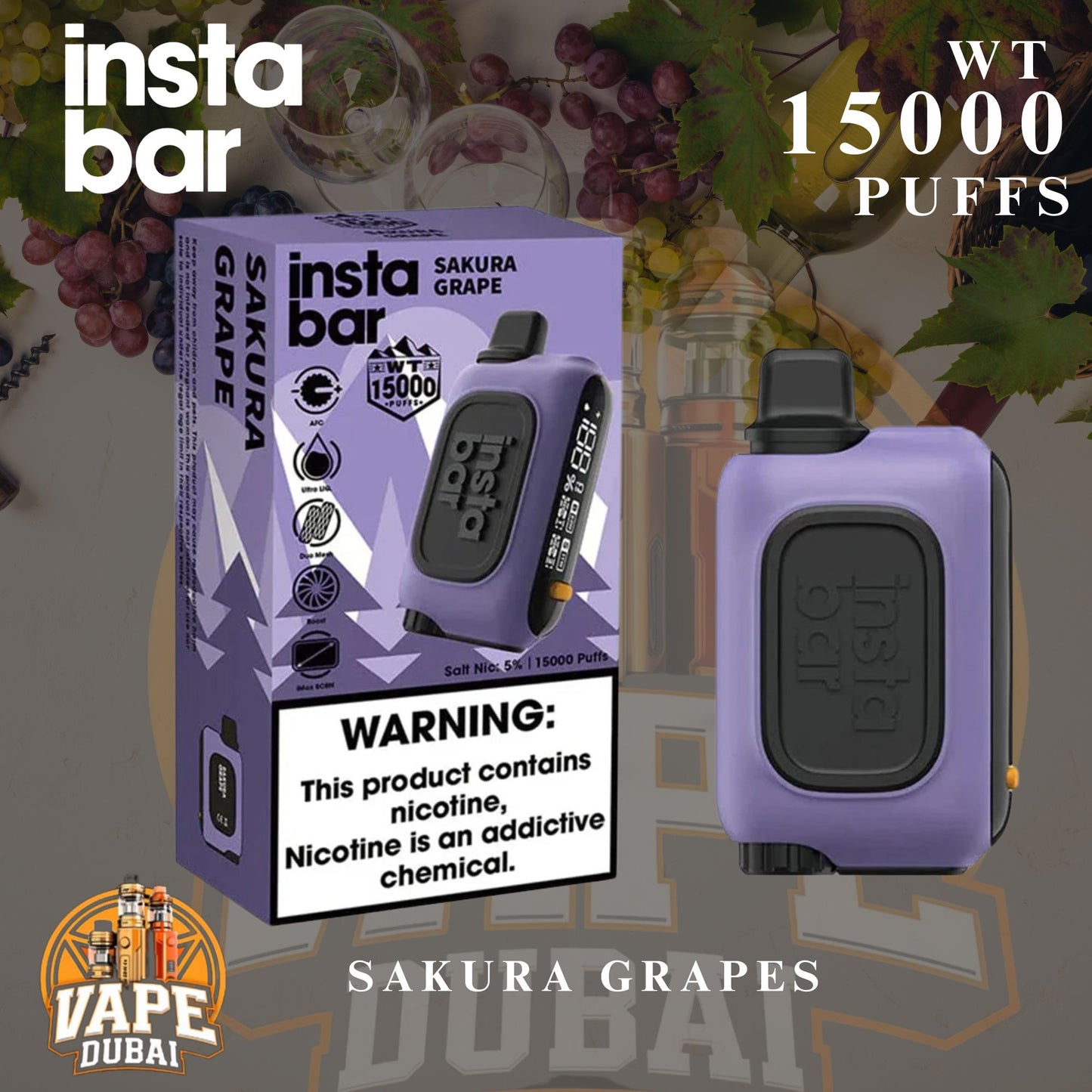 Insta Bar WT15000 Disposable Vape 15ML Best Price Dubai
