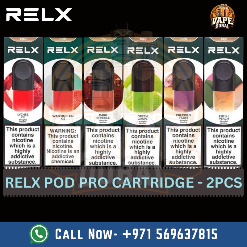 Close-up of RELX Pod Pro pre-filled cartridge with ceramic coil“