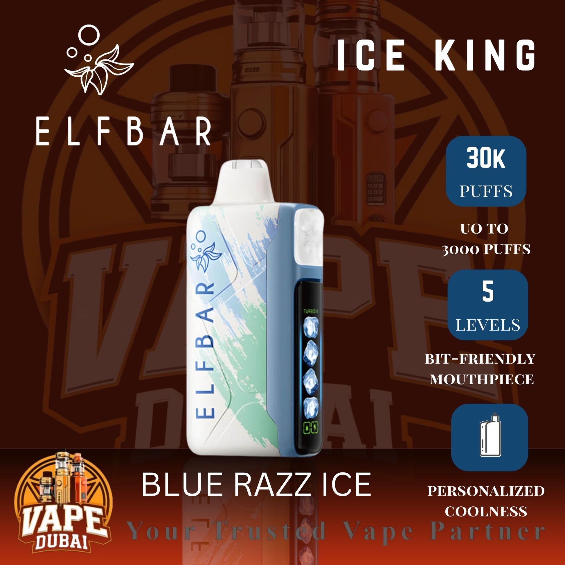 Best Flavors Elf Bar Ice King 30000 Puffs Vape in Dubai