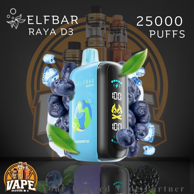 Colorful Elfbar Raya D3 vape devices displayed