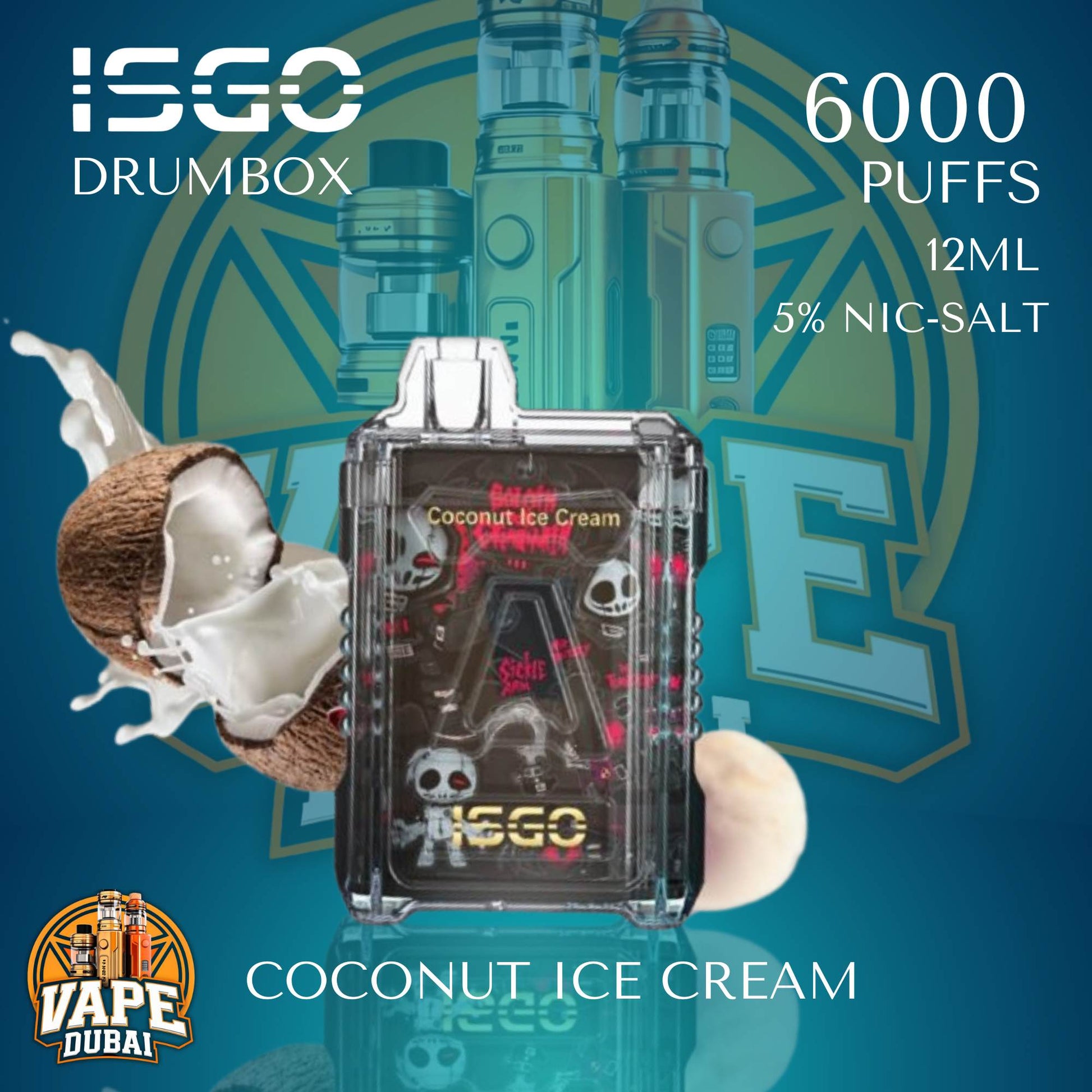 Affordable ISGO Drambox Vape 6000 Puffs Nic Salt UAE