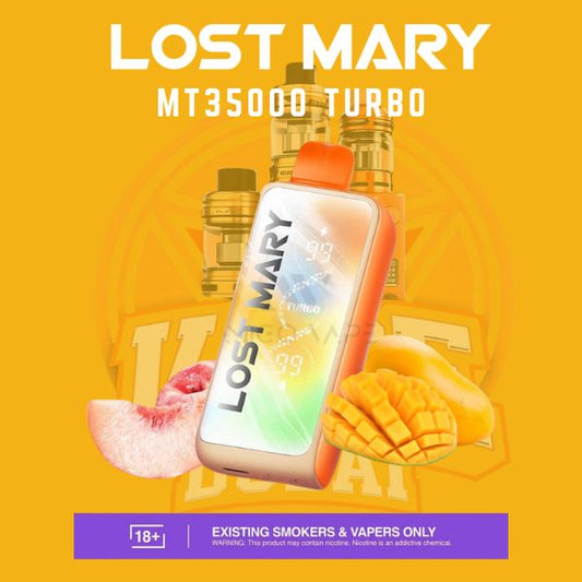 Close-up view of Lost Mary MT35000 Turbo 35000 puffs disposable vape design