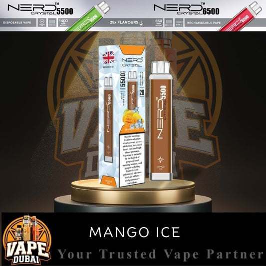 NERD Crystal 5500 Puffs colorful vape flavors available for online order in Dubai
