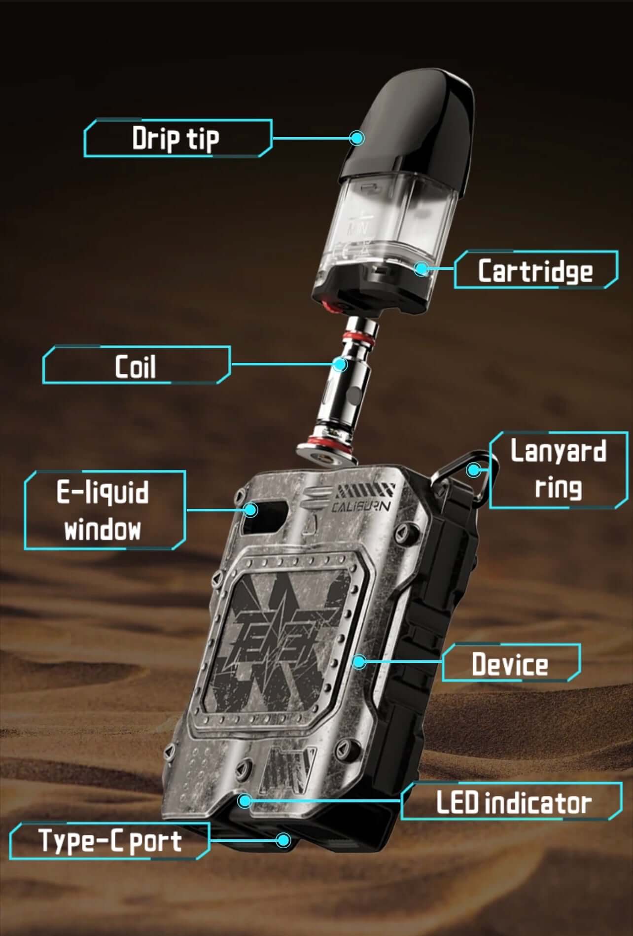 Uwell caliburn tenet koko new model vape kit in UAEColor: Copper | Calibrn vape